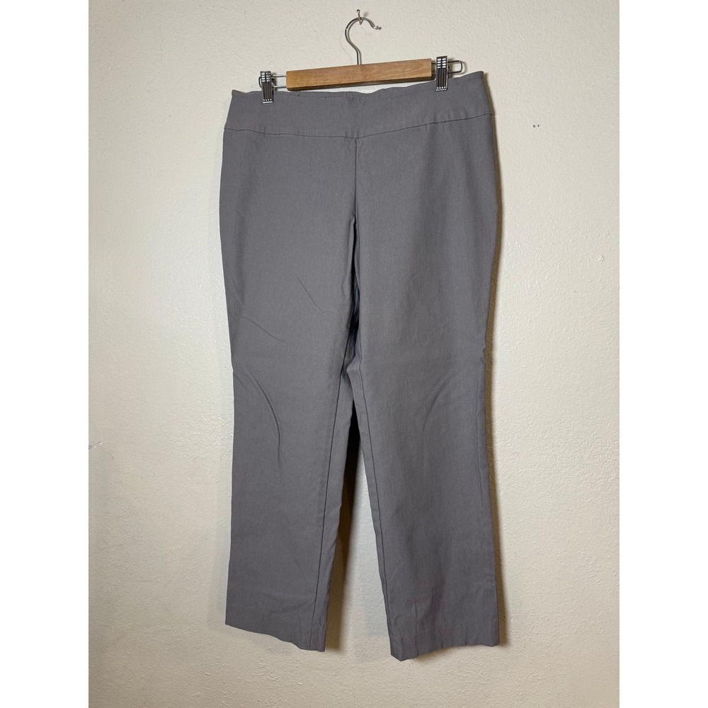 NIC+ZOE Women Wonderstretch Pants 12 Petite Gray Lot of 2 Pull On Straight Leg - Picture 2 of 9